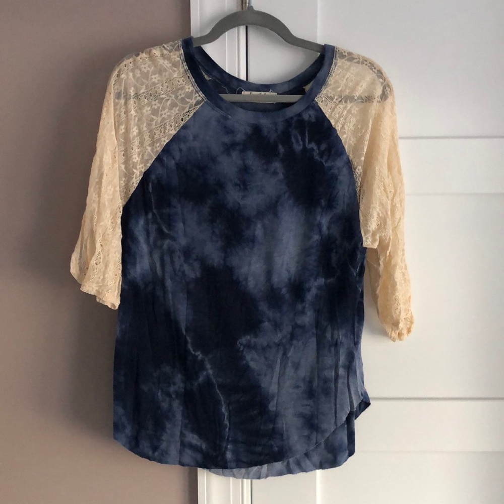 Blue and ivory top